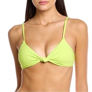 Andie Neon Yellow Knot Tie Front Triangle Cup Santorini Bikini Top Swimsuit